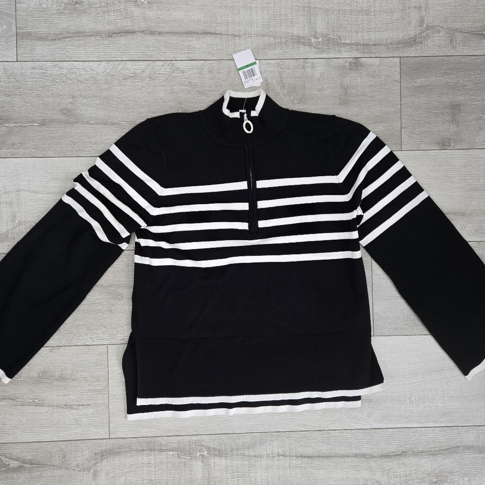 Rio&Rian Black and White Striped Sweater